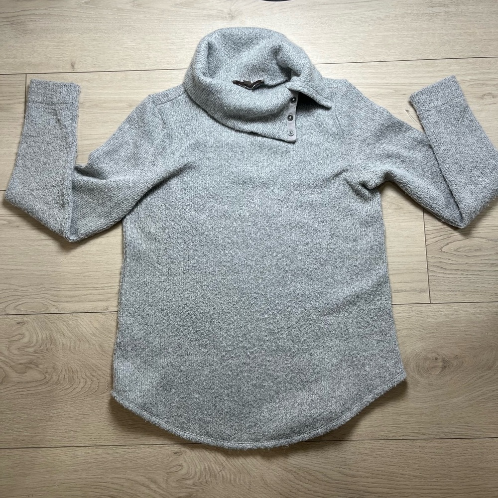 Loft Cowl Neck Tunic Sweater Heather Gray Women’s Size Medium Long Sleeve